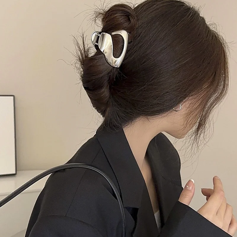 Neue Frauen Elegante Einfachheit Hohl Geometrische Metall Haar Klaue Vintage Haar Clips Pferdeschwanz Klaue Clip Mode Haar Zubehör – Detail 1