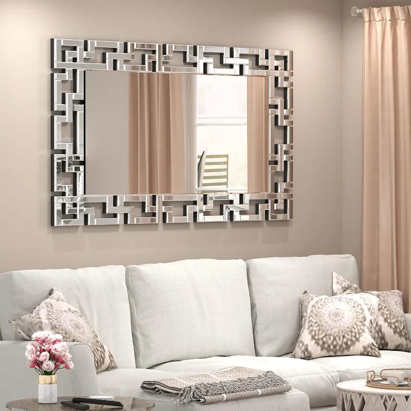 Decorative wall Mirror - Greek Venetian design large rectangular wall mirror Greek key wall mirror decoration moisture-proof