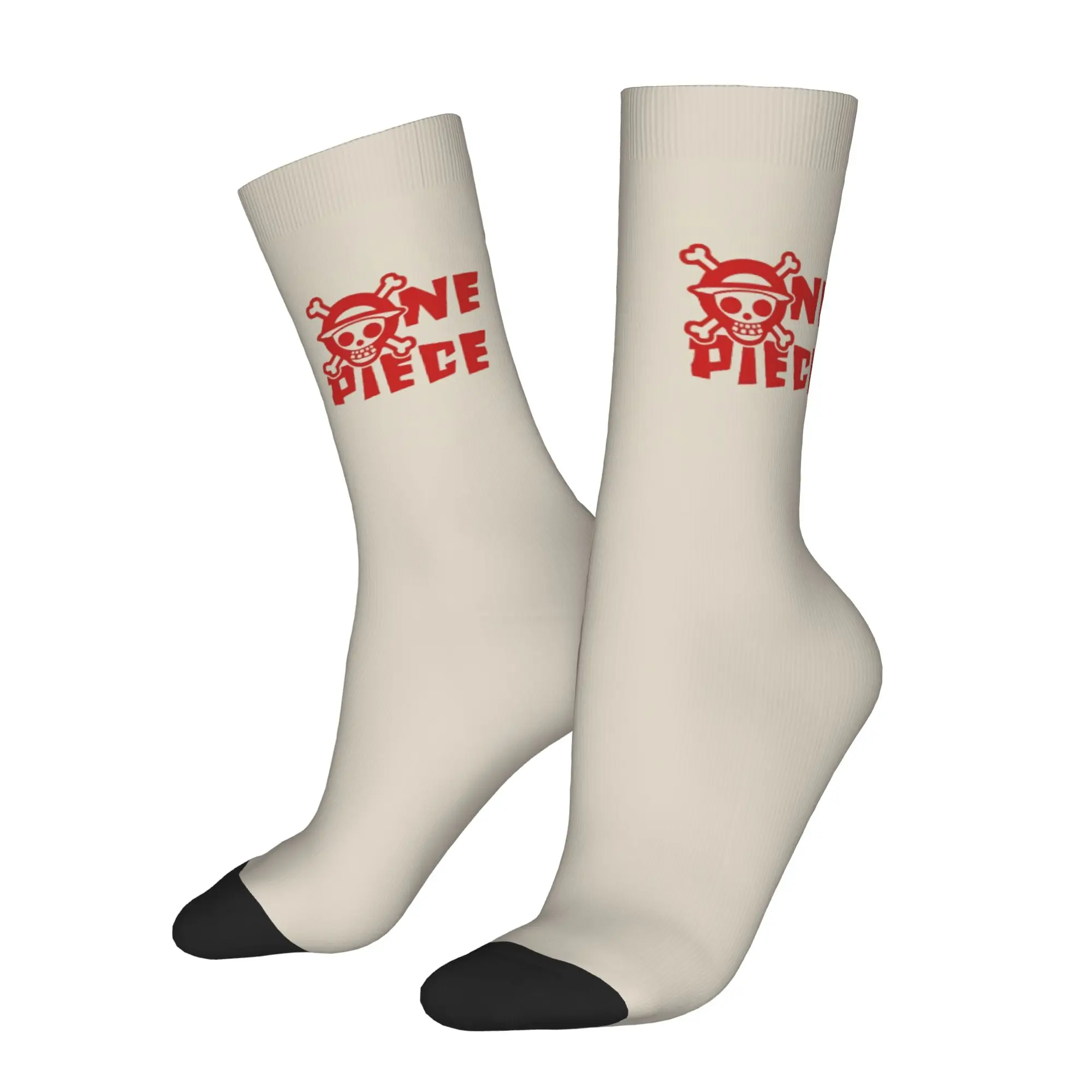 Funny Sock One Piece Straw Hat Pirates Logo Hip Hop Quality Pattern Printed Men Socks Casual Men's Socks