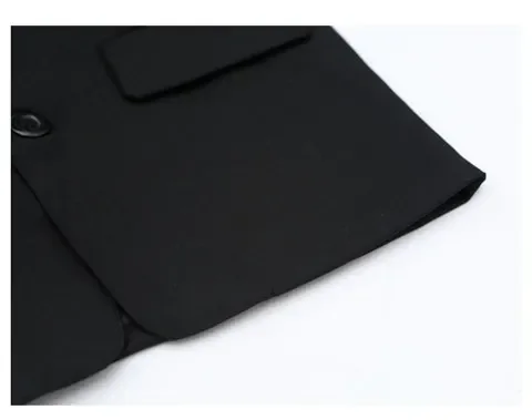 ZOETOPKID Formelle Anzüge für Jungen für Hochzeiten, Blazer, Jacke, Frühling, Herbst, Kleinkind, klassische schwarze Kleidung, Kindermantel – Detail 10