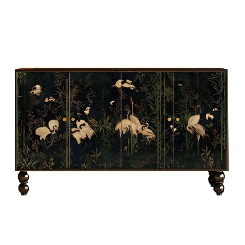 

antique dining side cabinet, living room, wabi-sabi wind entrance locker, European-style retro storage and decoration cabinet