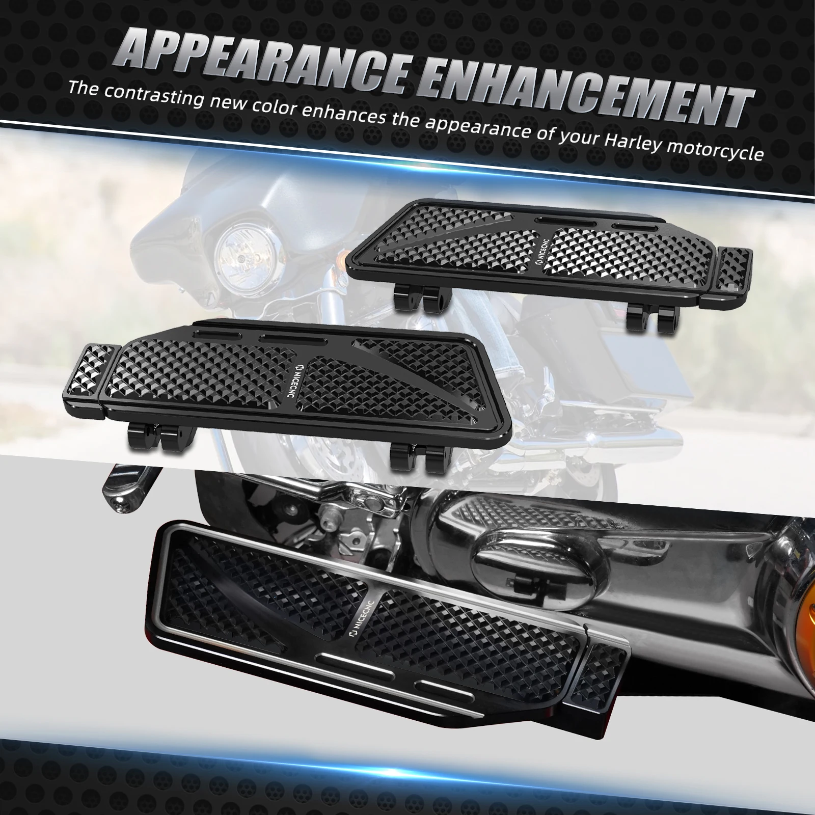 Für Harley Street Glide FLHX Road Glide FLTRX /Special Road King FLHR 2017-2024 NICECNC Fahrer-Fußbretter Beifahrer-Fußrasten Pedale – Detail 13