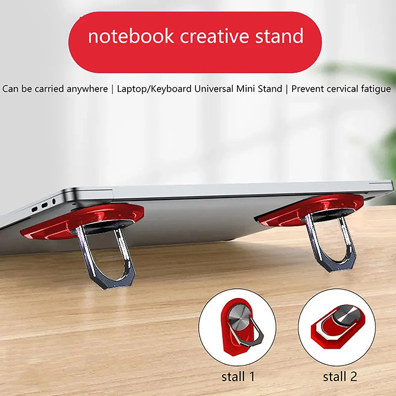 

2Pcs Mini Portable Laptop Cooling Stand Invisible Feet Support Zinc Alloy Foldable Non-slip Base Bracket For Tablet Keyboard