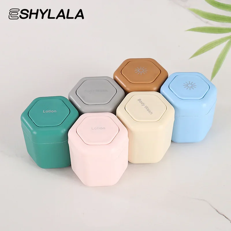 2/3Pcs Travel Container Magnetic Storage With Lids Cosmetic Dispenser Stacking Design Bottle For Face Cream Sunscreen Organizer