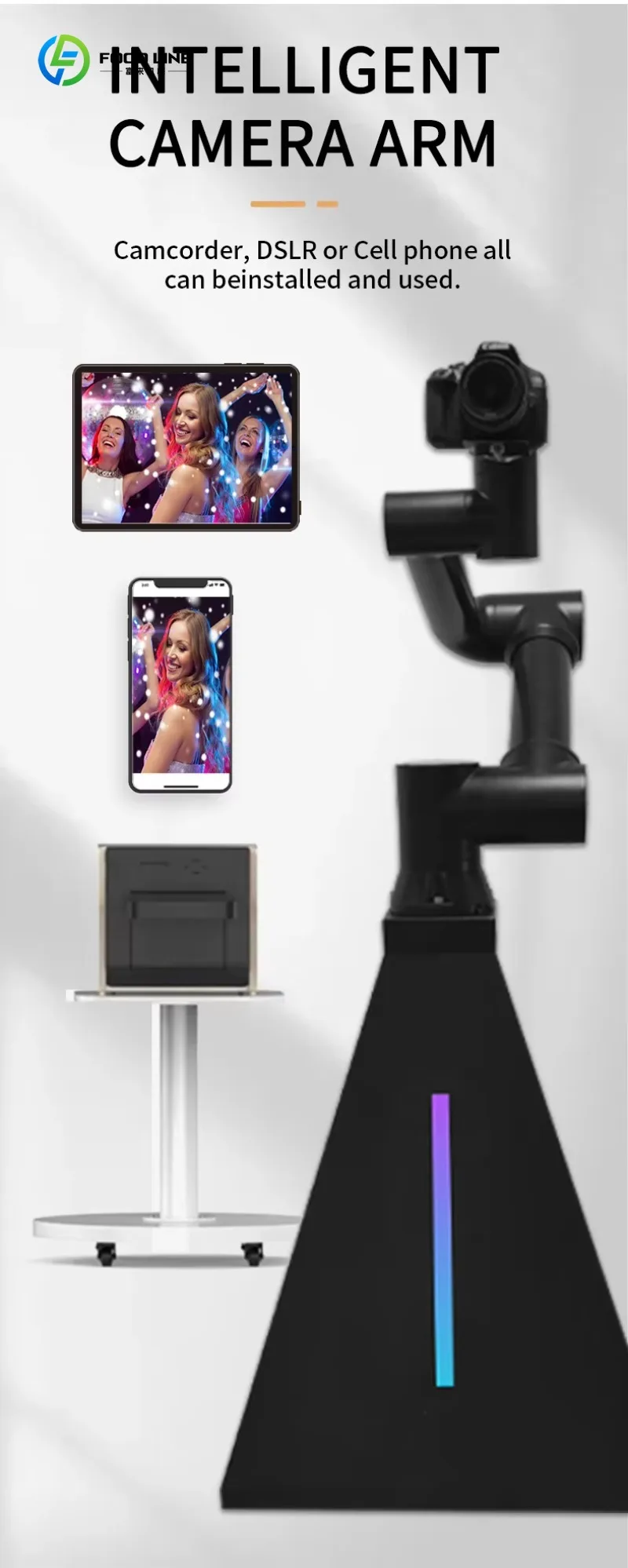 Customized 6 Axis Glambot Robotic Arm Automated Spin Camera for Party Photo Booth Glambot Robot