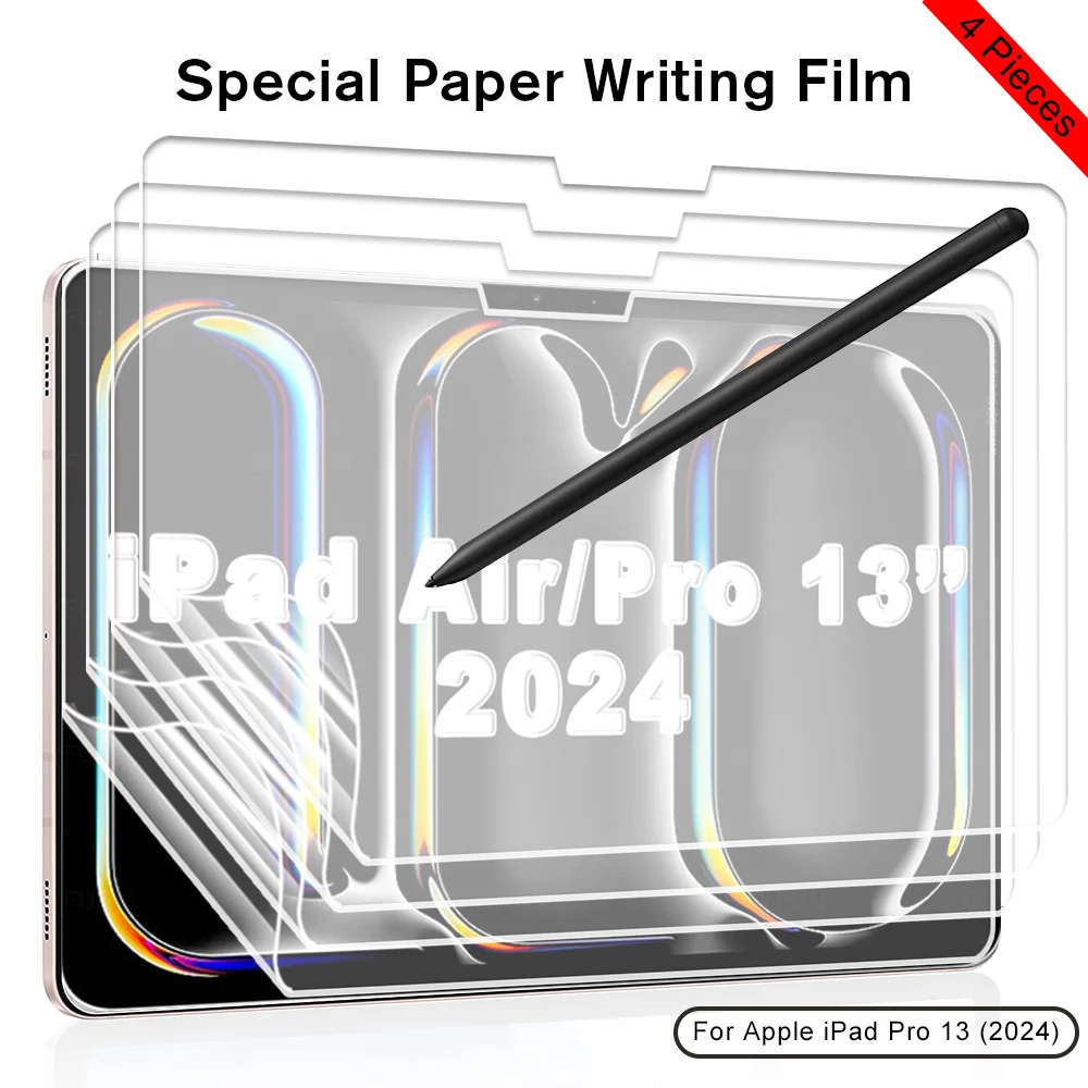 

4Pcs Paper Screen Protector For iPad Pro 13 2024 Matte Feel Writing Film For iPad Air 13-inch iPadPro 7th Generation A2926 A2903