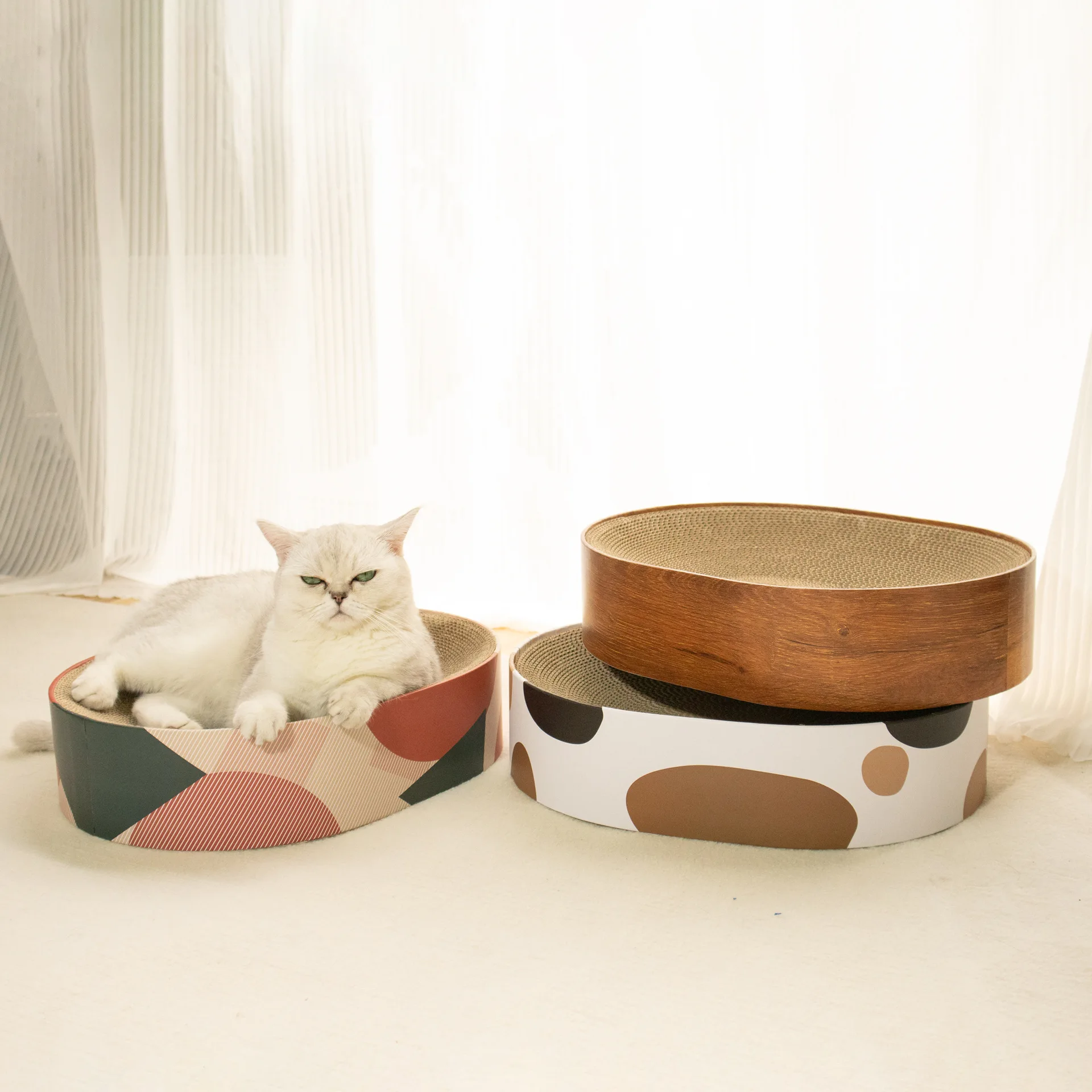 Cat Scratching Board Corrugated Cardboard Cat Scratcher Bed Protect Furniture Grinding Claw Toys Cat Nest Cat Accessories