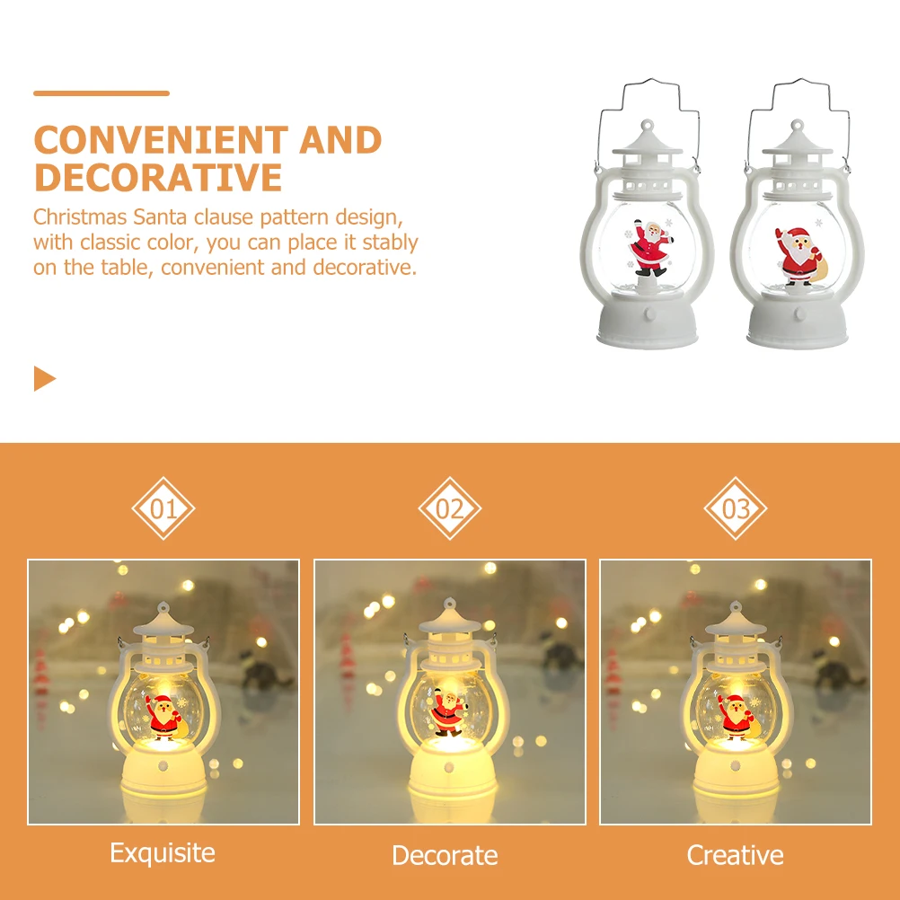 2 قطعة فانوس عيد الميلاد Led الديكور عيد الميلاد مصباح للزينة فانوس معلق للمنزل داخلي حفلة البلاستيك ضوء دافئ #3