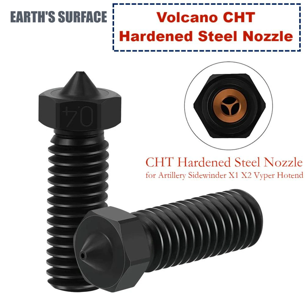 

ES-3D Printer Part Volcano CHT Hardened Steel Nozzle 0.4MM High Flow 550° High Quality Nozzles For Sidewinder X1 X2 Vyper Hotend