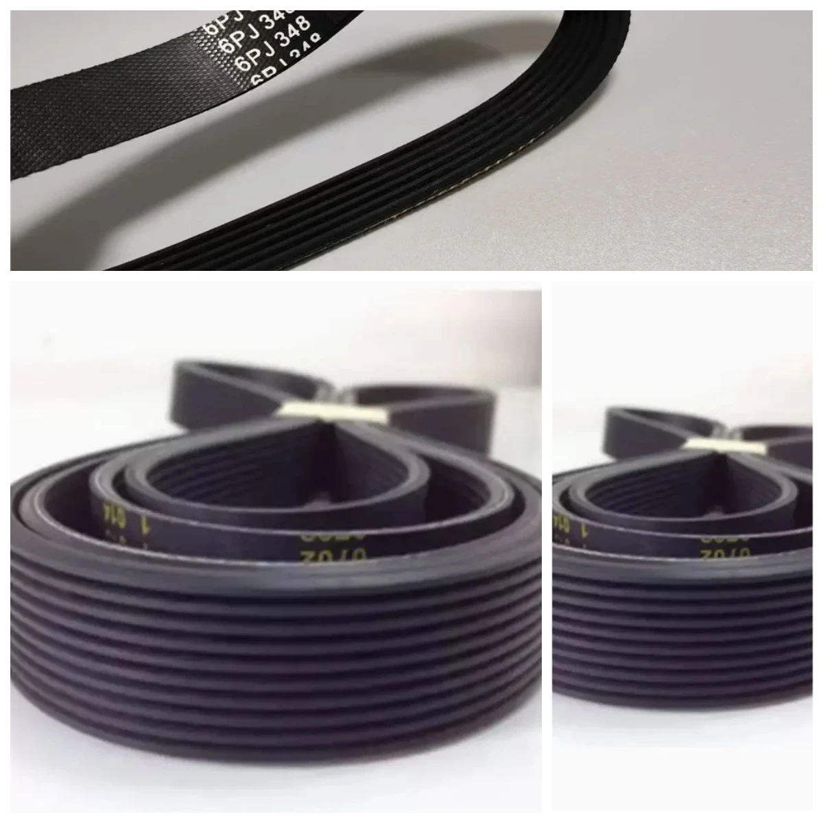 2Pcs Replacement Drive Belt 6PJ348 Rubber Transmission Belt