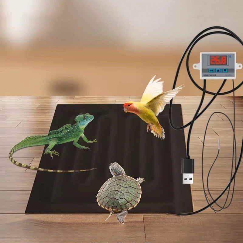 Reptile Heating Pad USB Temperature Control Timing Turtle Terrarium Thermal Mat Parrot Plant Heat Pad Reptile Pet Thermostat