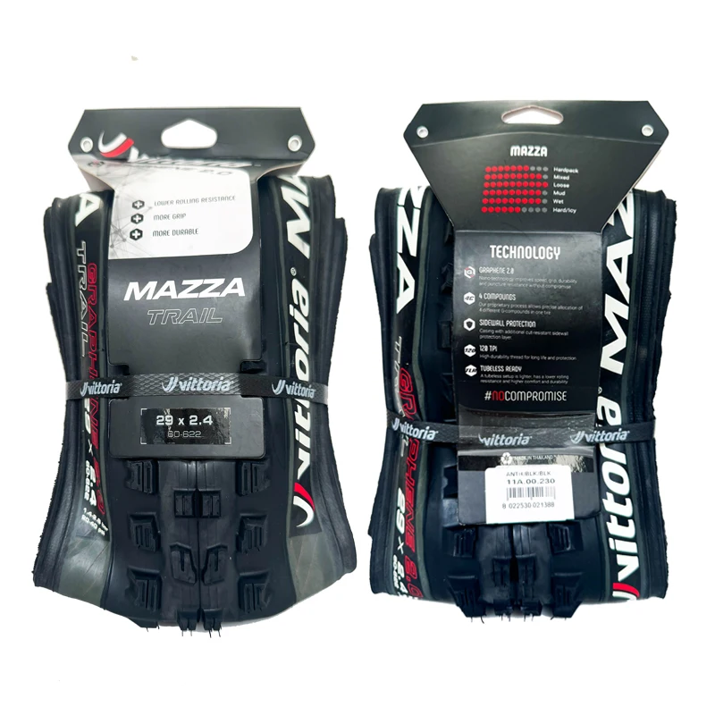 Pneus vittoria mazza trail 29x2.4 mtb bicicleta pneu 4c grafeno fora de estrada mountain bike adequado para 29 pneus dobráveis anti punctura