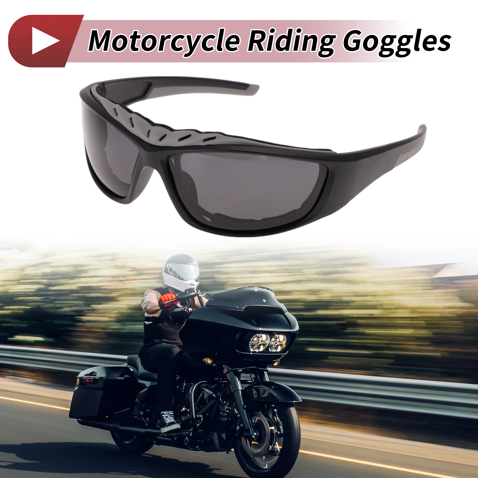 

X Autohaux 1 шт. мотоциклетные очки с глубокими серыми линзами, черная оправа, Tri-acetel, целлюлоза