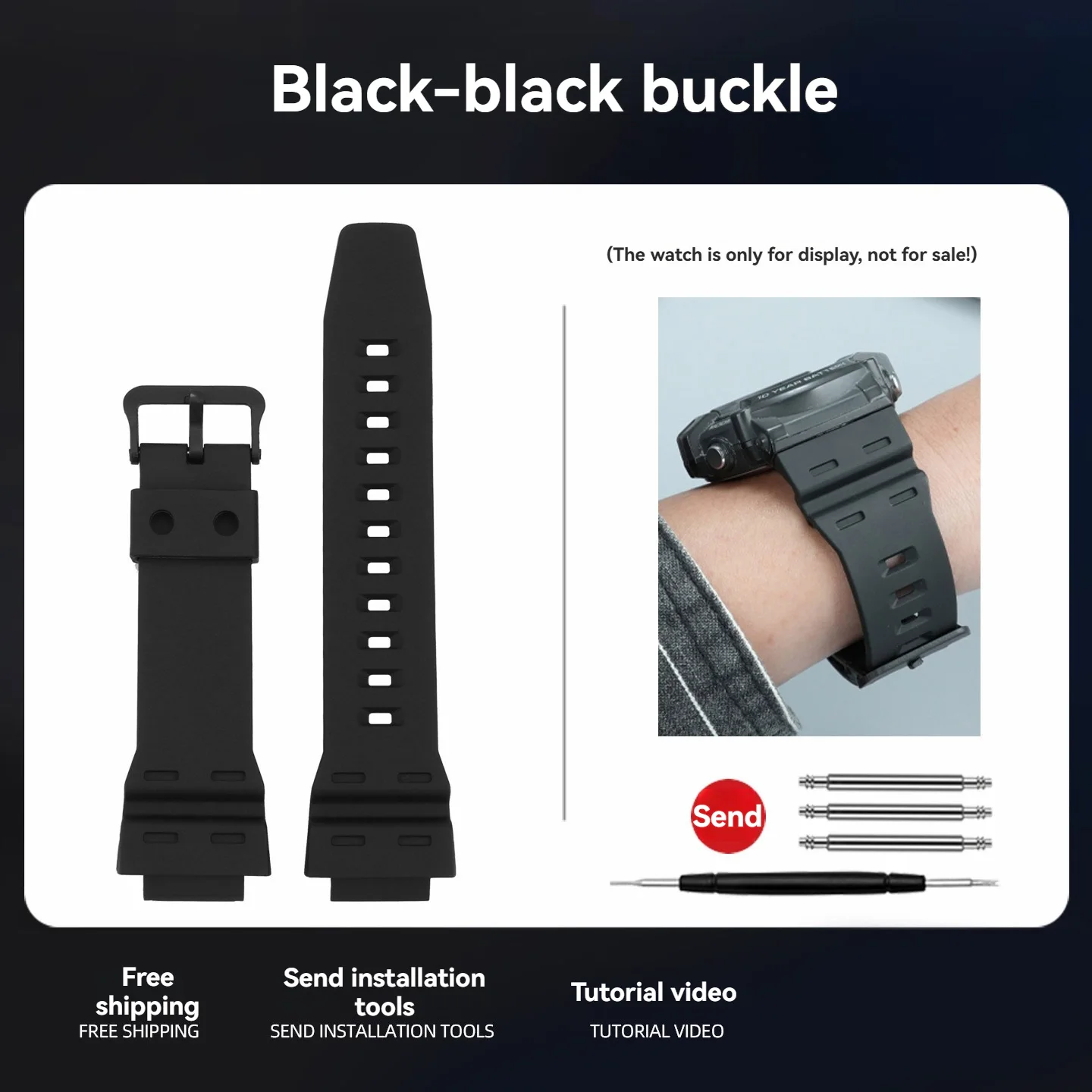 Bracelet Montre Silicone 18mm Compatible Casio WS-1400H WS-1300 WS-1500 W-737H AE-1500 - Résine Robuste