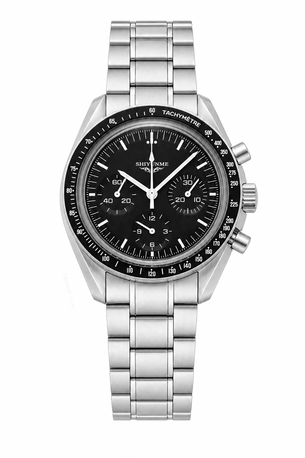 44mm Men's Mechanical Chronograph Watch, 904L Stainless Steel Case, Stainless Steel, Full-Featured