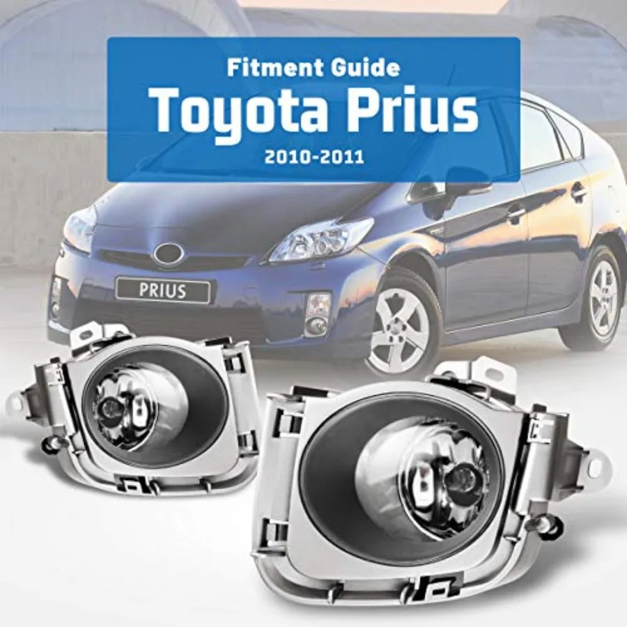 

Комплект противотуманных фар (2 шт.) для Toyota Prius 2010-2011, OEM-замена, с переключателем и комплектом проводки, прозрачные линзы в стиле OE, с лампами