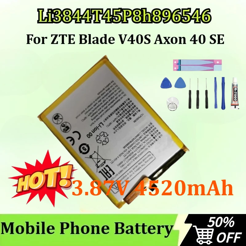 

Li3844T45P8h896546 3.87V 4520mAh 17.49Wh Mobile Phone Battery for ZTE Blade V40S Axon 40 SE Newly upgraded Battery+Tools