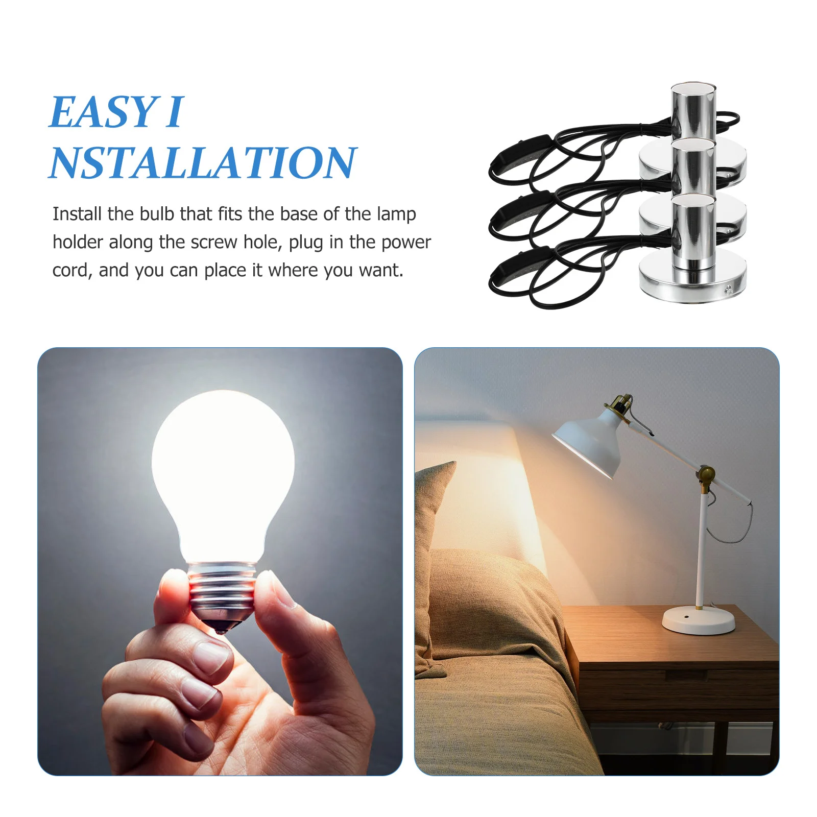 3 قطعة مقبس الإضاءة E27 قاعدة مصابيح ألومنيوم عدم الانزلاق ضوء لمبة حامل حبالي الجدول مصباح أرضي أجزاء استبدال أصحاب المقبس #3