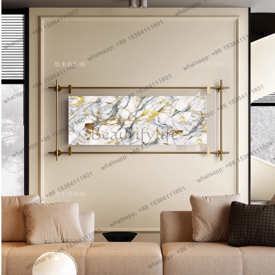 Modern minimalist acrylic painting metal rod high-end wall decoration background wall pendant