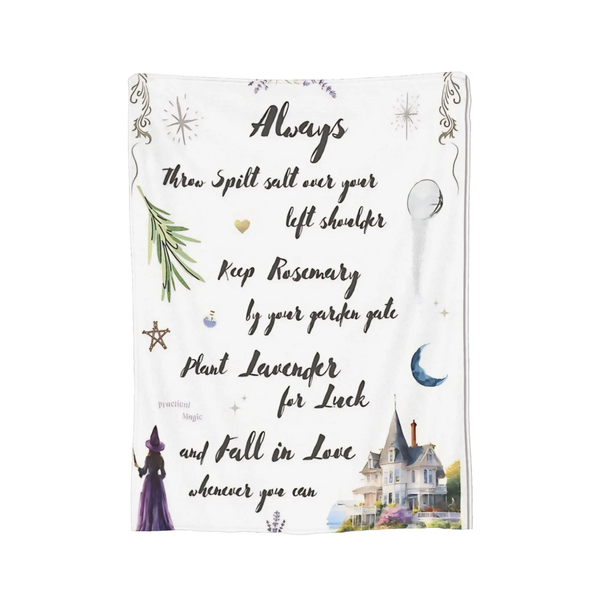 Practical Magic Quote Witches House by the Sea Blanket Velvet Summer Air Conditioning  Throw Blankets for Bedding Outdoor Quilt