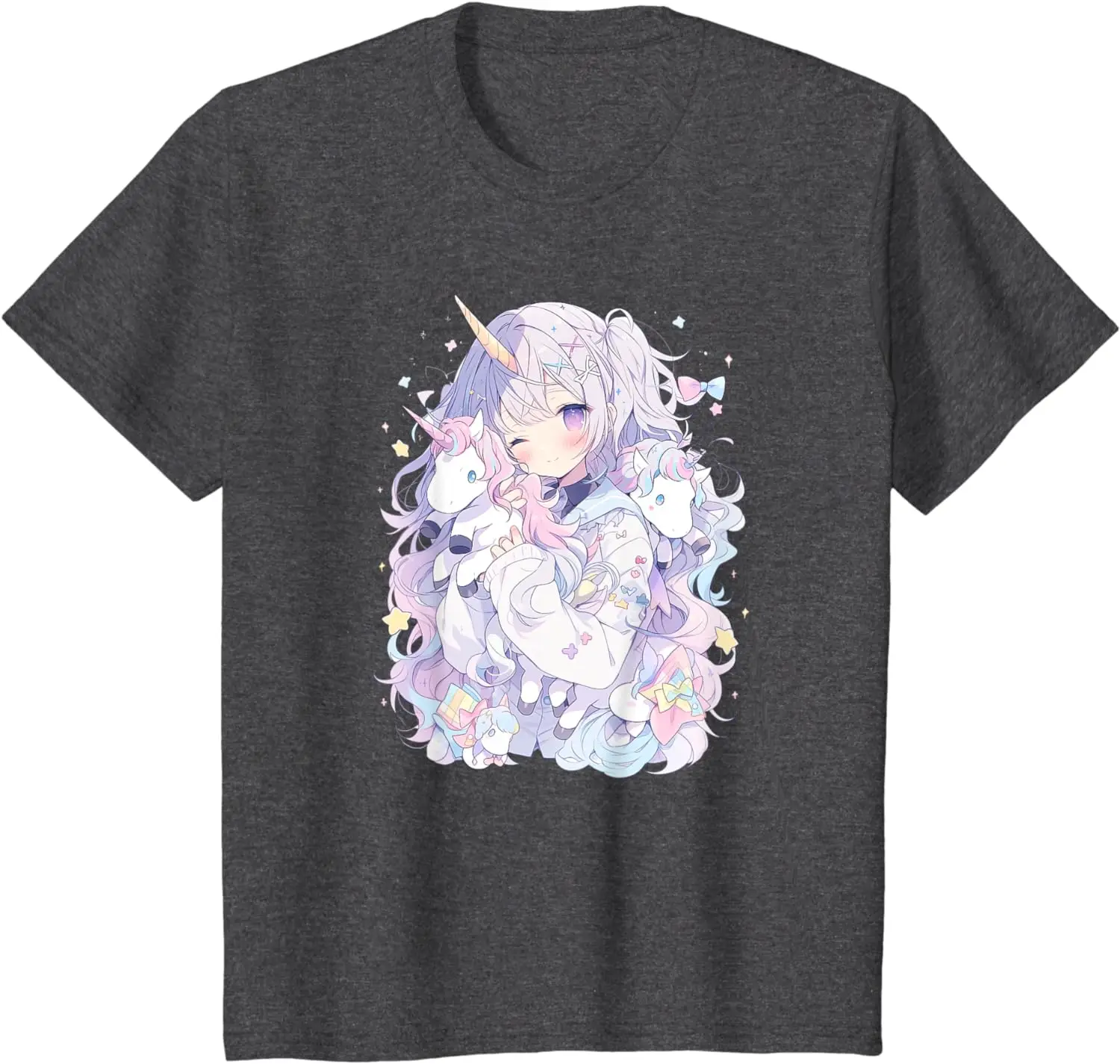 Unicorn Girl in funny Pastel japan Anime Aesthetic japanese T-Shirt