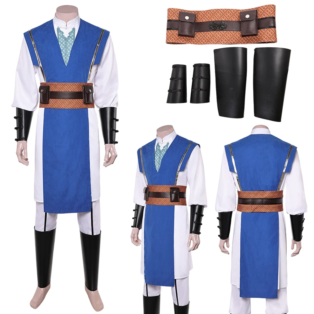 

Lord Raiden Cosplay Game Mortal Kombat 2 Costume Men Disguise Roleplay Clothing Halloween Party Male Suits Fantasia Outfits
