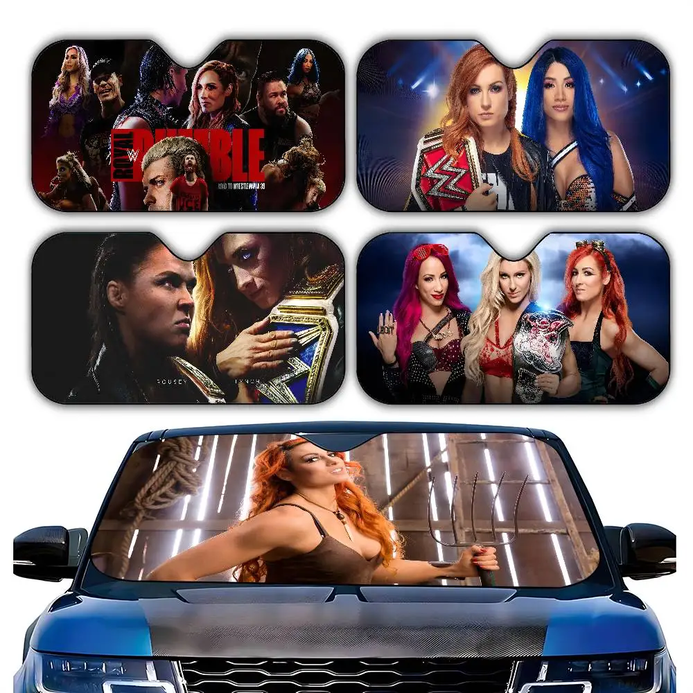 B-Becky Lynch مظلة السيارات نافذة ظلة Sunblock الزجاج الأمامي هود الداخلية الجبهة يربك مظلة مزدوجة