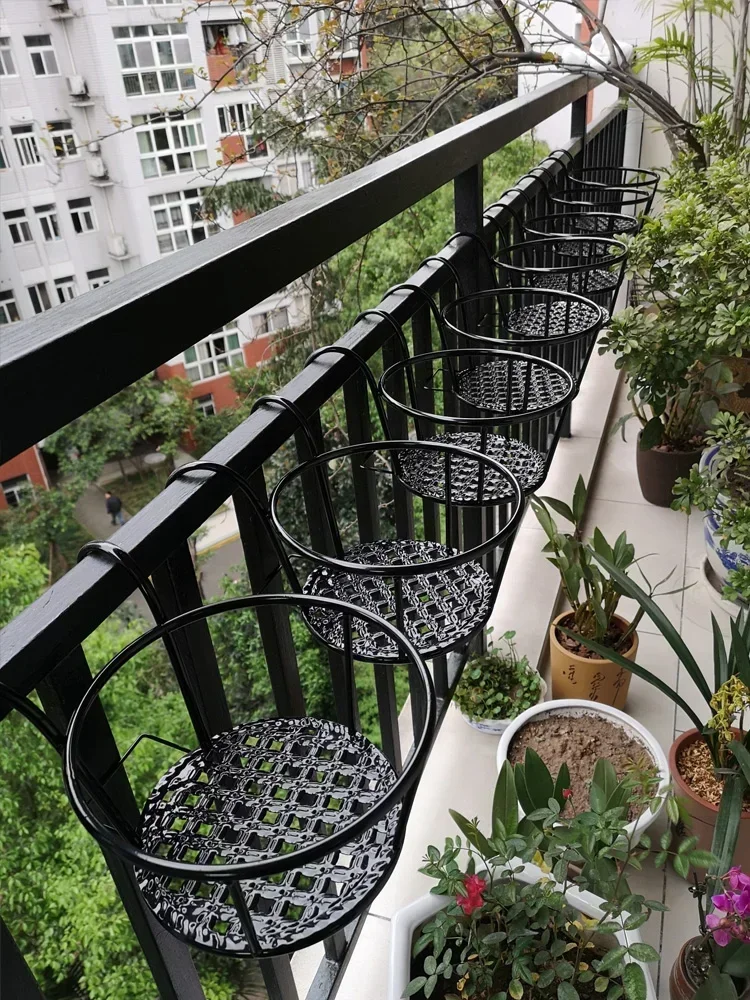 

Hot SalesFlower Rack Balcony Railing Hanger Succulent Flower Rack Window Sill Indoor Living Room Wrought Iron Hanging Type