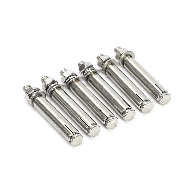 5-10PCS 304 Stainless Steel Expansion Screws M6 M8 M10 Hex Head Bolts Sleeve for Concrete Anchor Expansion Hook Bolt Accessories