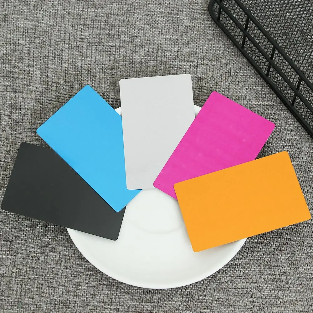 

50 Pcs/Set Office Supplies Business Visit Aluminum Business Card Metal Carte Blank Name Cards