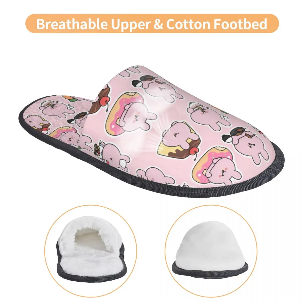 Custom Asamimichan Memory Foam Slippers Women Soft Warm Mascot Character House Slippers