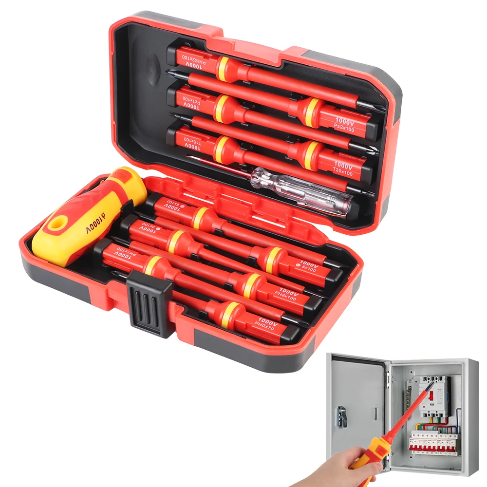 

Boat Supplies 13pcs Magnetic Screwdriver Set Motorcycle Removal Tools Phillips Slotted Bits Insulated Electrician Garage Tools