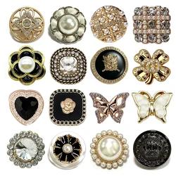 6pcs Round Butterfly  Metal Luxury Brand Sewing Buttons for Clothing Accessories Handmade DIY Material Decoration Variety Rich
