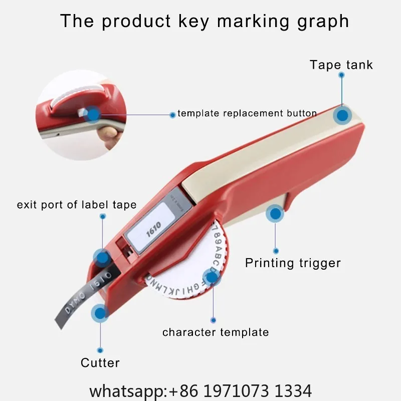 Embossing Label Maker Clear Number Letter One Hand   ABS Label Making Embosser for Label Maker