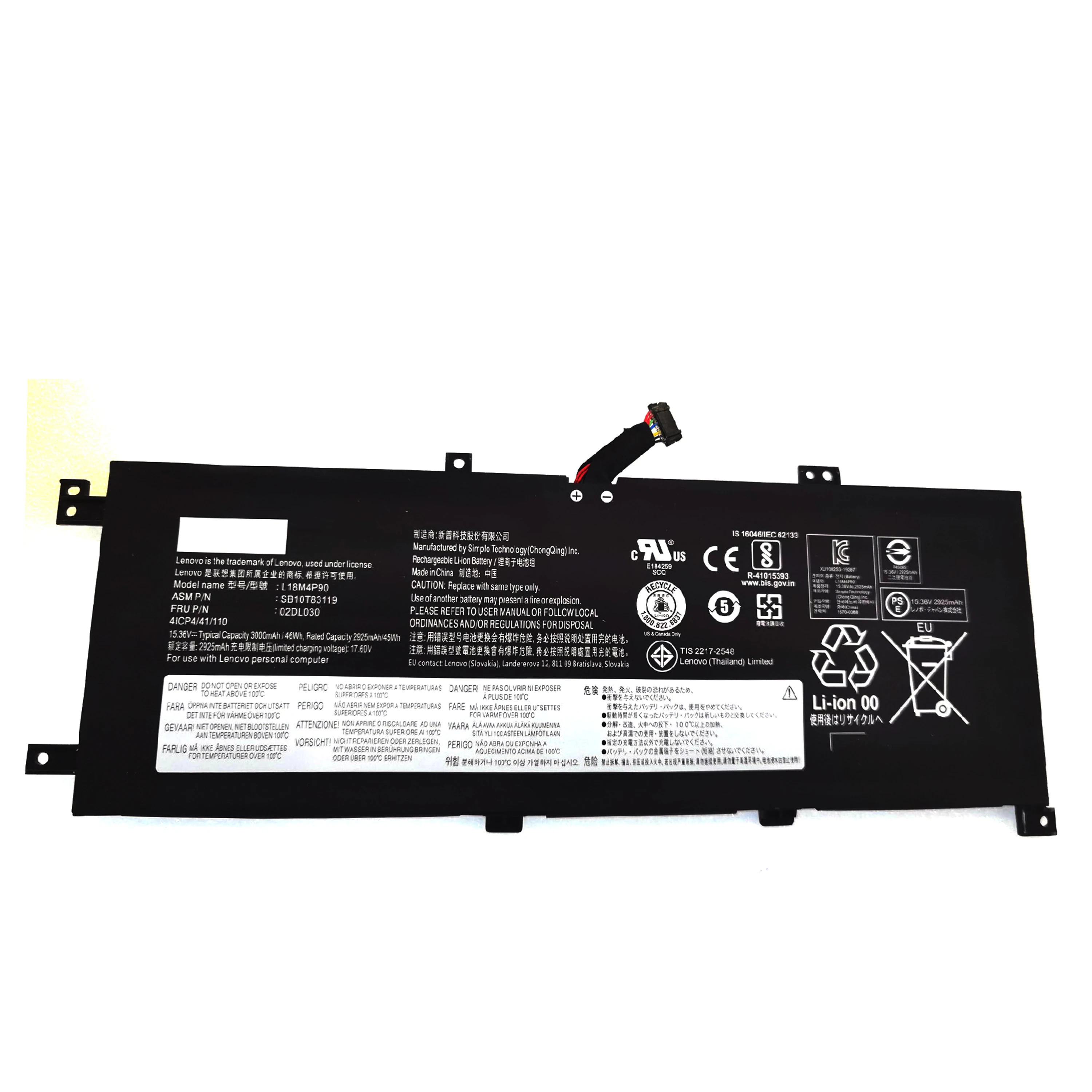 

Genuine Original 46Wh L18C4P90 L18M4P90 SB10T83120 5B10W13934 Battery For Lenovo ThinkPad L13 Yoga 20R6S00800 Legion 7-16ACHg6