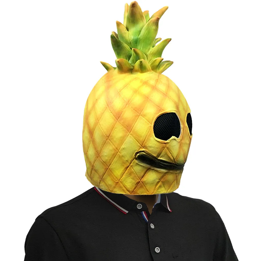 Ananas-Latexmaske Lustige Frucht-Kopfmaske Halloween Ostern Kostümparty Maskerade – Detail 4