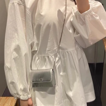 2024 새로운 여성의 하이 엔드 미니 체인 크로스 바디 백 작은 사각형 다목적 카드 홀더 립스틱 동전 지갑 숙녀에 필수