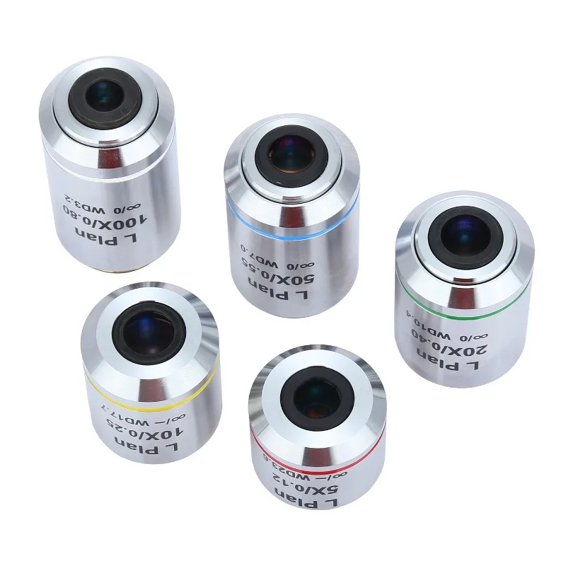 Microscope Long Working Distance Flat Field Infinity Objective Metallographic High Power 10X20X50X100X Dry Lens