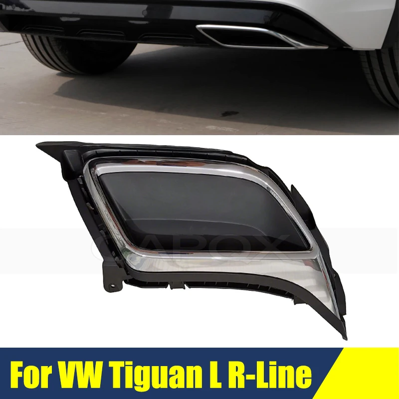 

Tail Pipe Frame Cover For VW Tiguan L R-Line Car Exhaust Tail Pipes Decoration Frame Tail Throat Pipe Trim