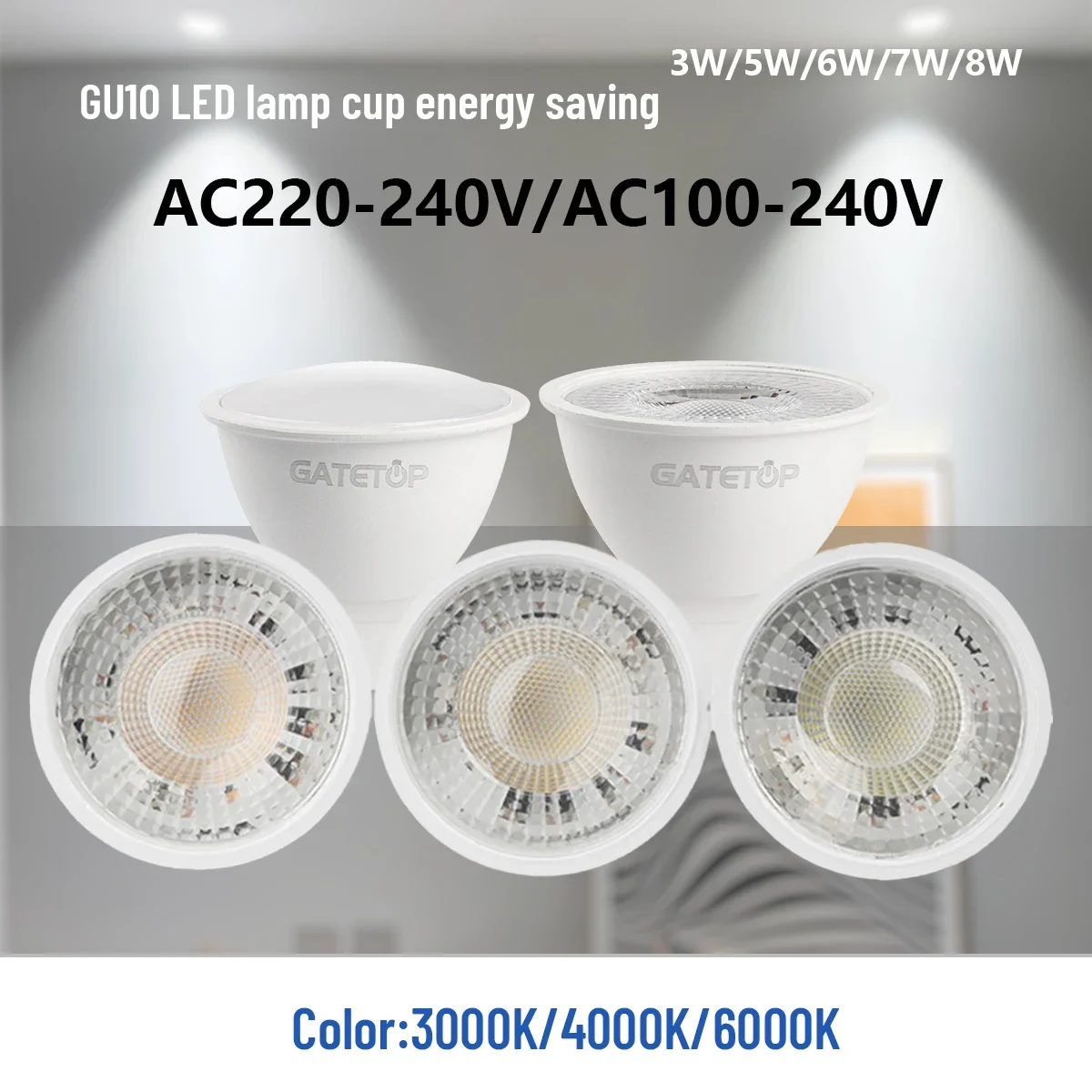 

5pcs LED Spotlight GU10 Naturelight 5W 6W 7W 8W 9W LED Bulb GU10 AC220V 120V Replace 50w Halogen Lamp for Home Living Room