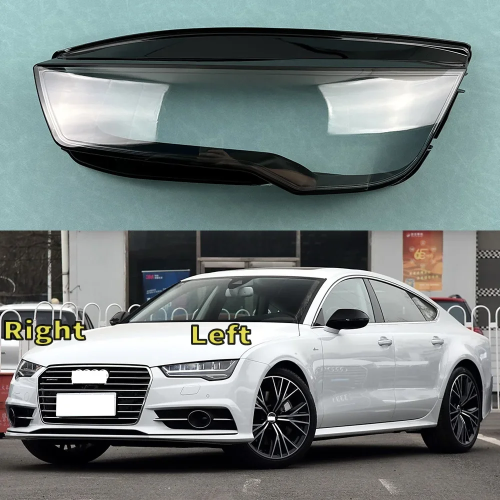 

No Line Headlight Lens Covers Compatible For Audi A7 S7 RS7 Sportback 2015 2016 2017 2018 Clear Plastic Shell Cover Lamps Car