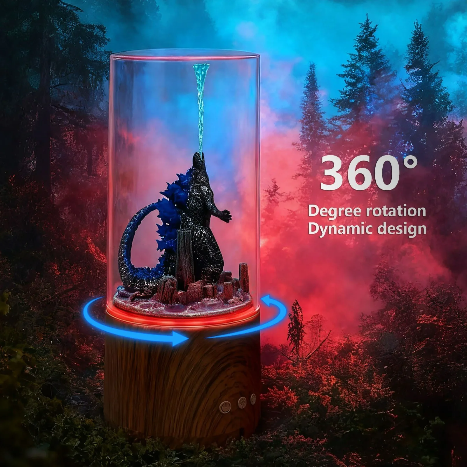 Monster Water Column Light with Remote Control Rotating Color Atmosphere Decor Light Halloween Souvenir Night Light