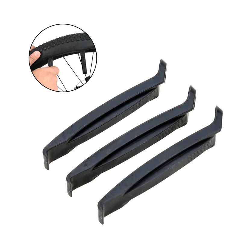 

3pcs Bike Tire Lever Repair Kit Tire Pry Bar Cycling Repair Tool Accessories Nylon Plastic Tyre Rods (Black)