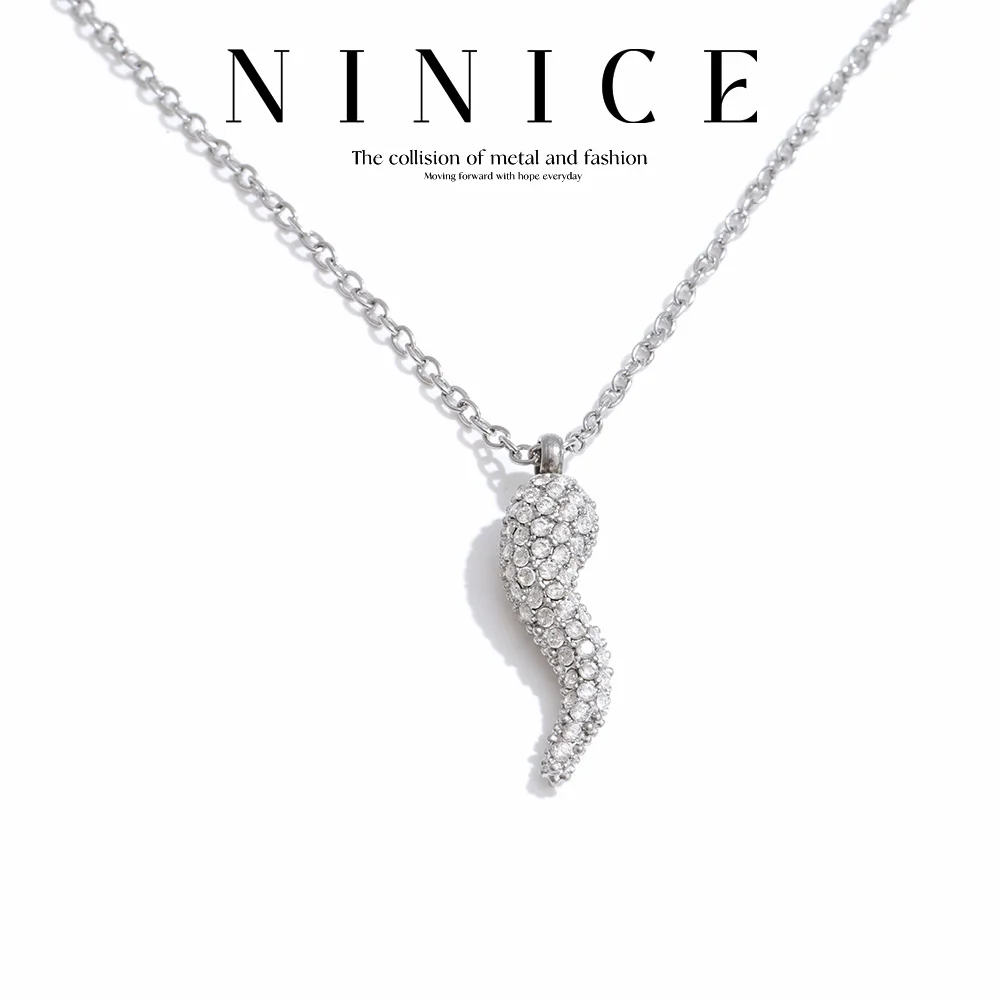 NiNice Stainless Steel Necklace Chili Pendant Bracelet Set Popular Cute Personalized Fashionable Design Jewelry Gift