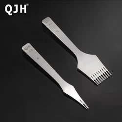 QJH High Quality Sharp ( Reverse)Obverse Leather Chisel French Style Pricking Iron Die-steel Leather Punching Tool Polish 4Size