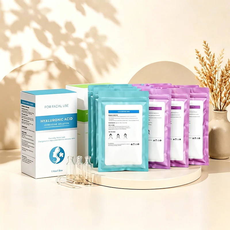Caja/Bolsa de 1 Vial con Kit de Cuidado Facial DIY GPLab: Polvo Reparador de Centella Asiática y Suero Hidratante con Ácido Hialurónico