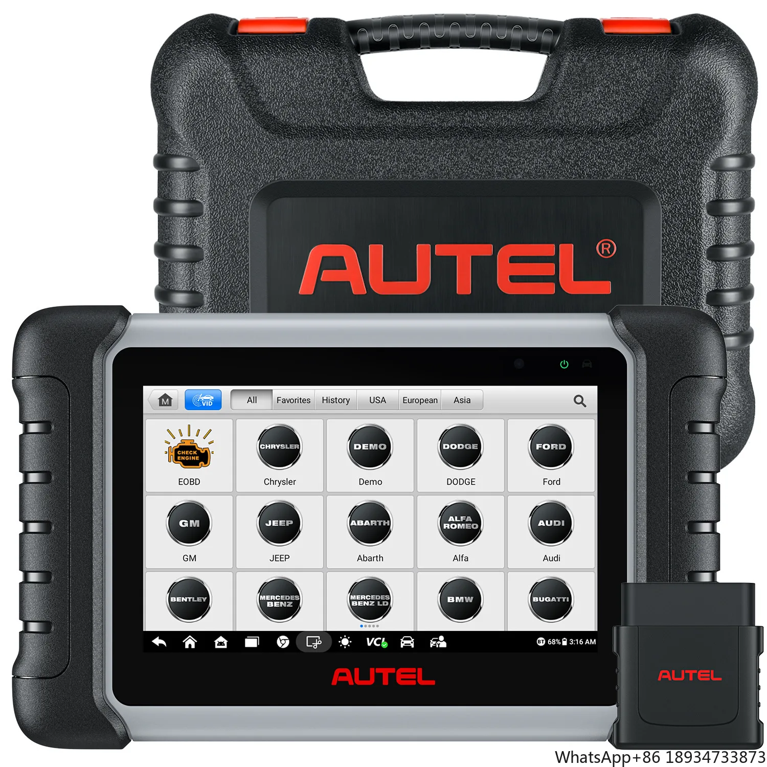 2024 AUTEL  Autel MaxiCOM MK808BT PRO/Mk808K BT/ MK808Z-BT Car Full Adapters Automotive Diagnostic Tool Scanner