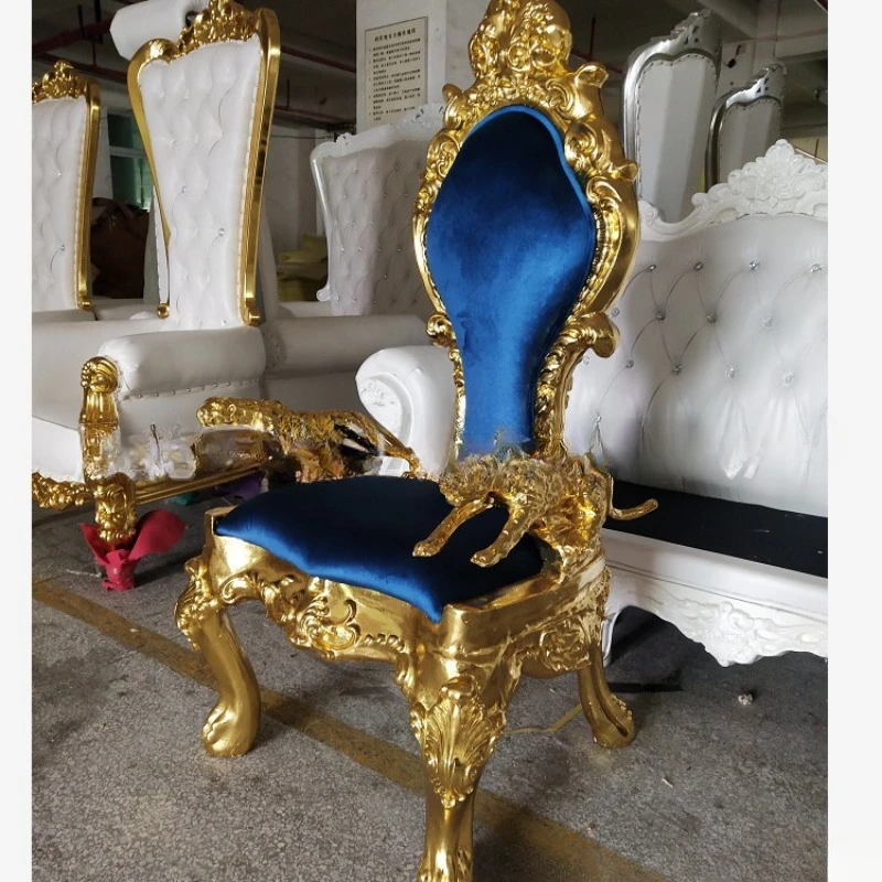 Factory direct sales European neoclassical leopard chair high back chair, hotel lobby beauty club single image chair