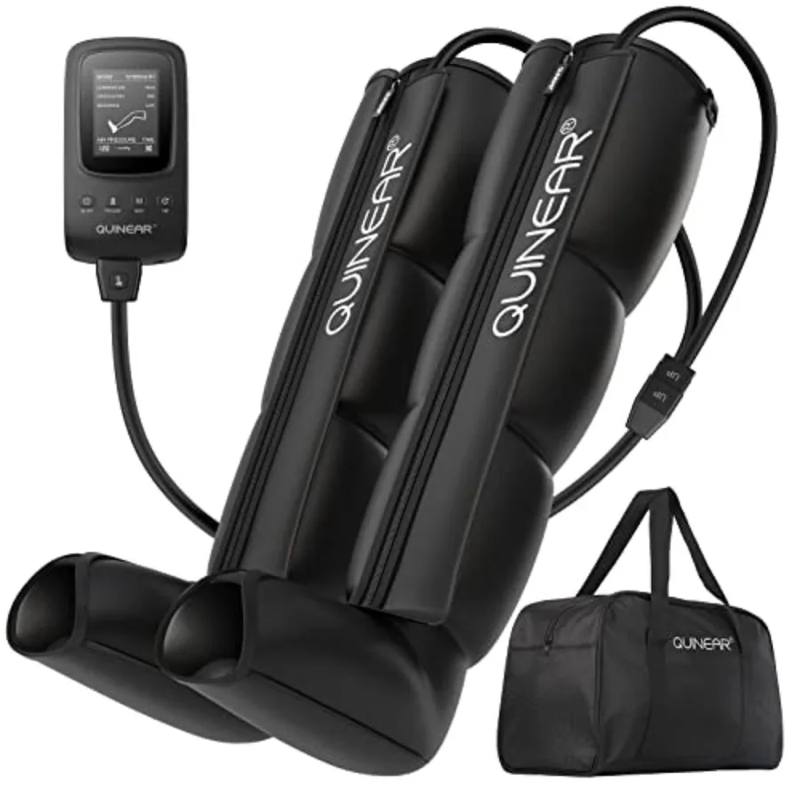 

Athletes' foot and leg recovery boots: air compression sequential massage therapy device, large size, black, improves circulati