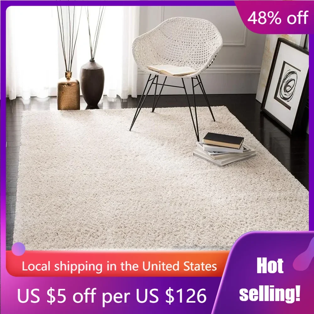 

Beige Carpet Living Room Decor Area Rug - 10' X 14' Non-Shedding & Easy Care Solid Design Decoration Home Freight free